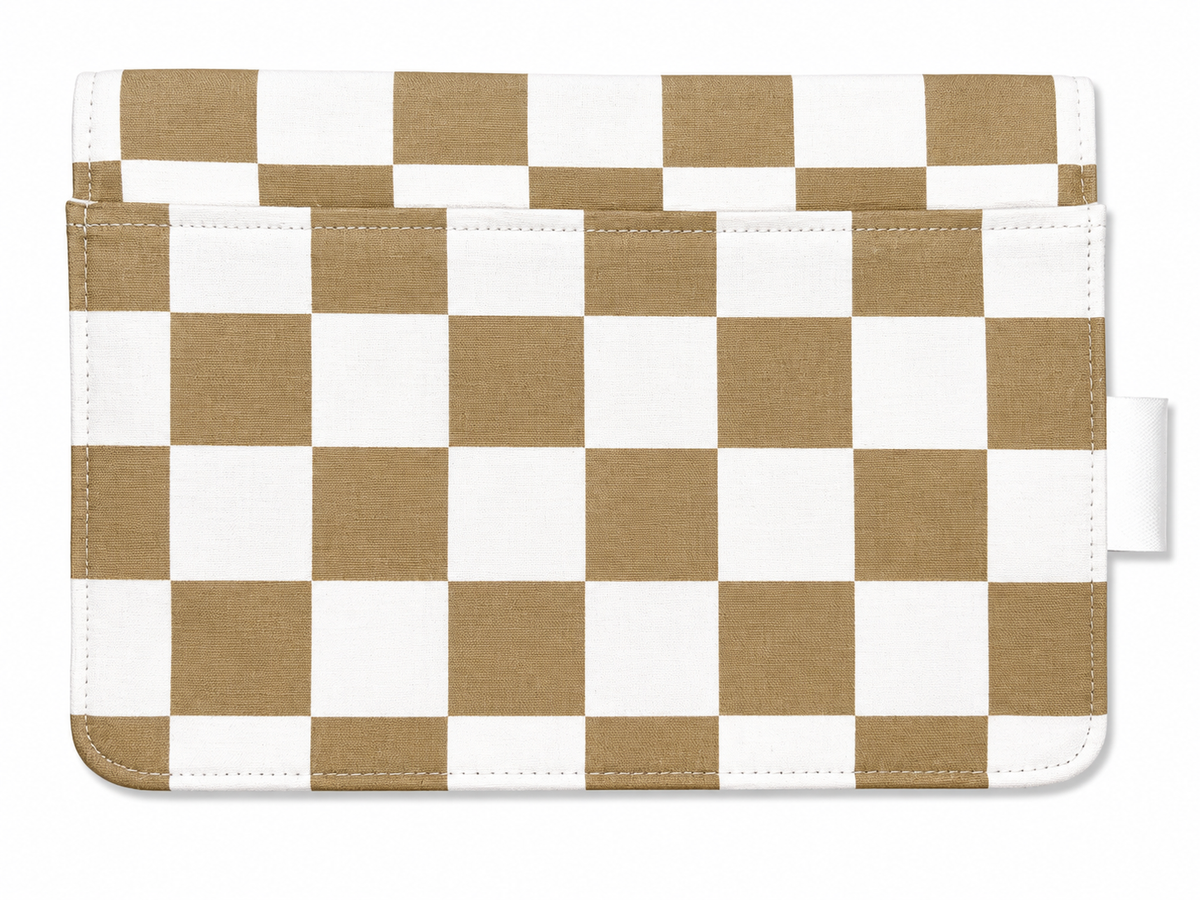 Caramel Check Nappy Clutch