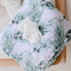 Organic Cotton Muslin Swaddle Wrap - Blue Gum Leaf