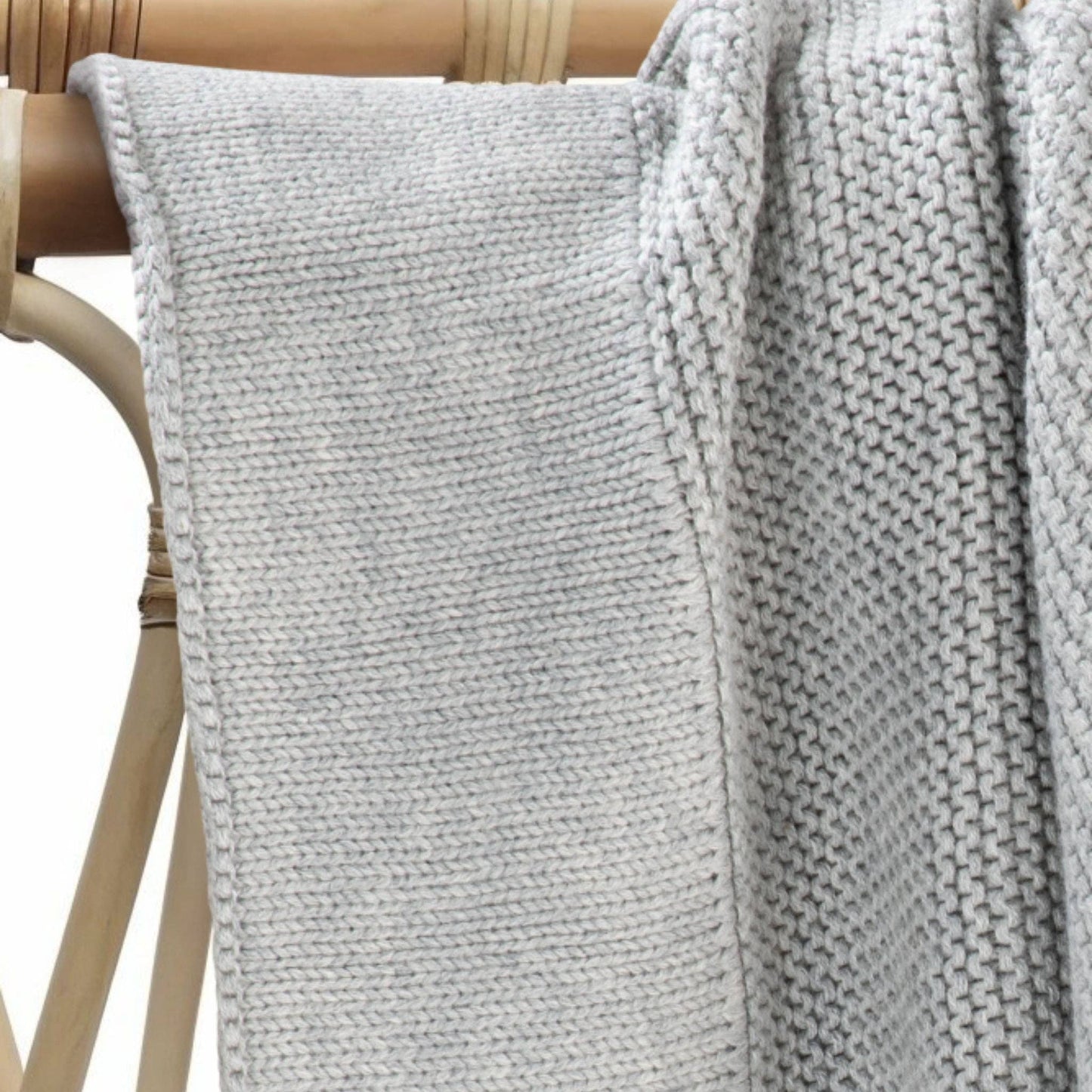 Personalised 100% Cotton Classic Knit Baby Blanket - Dove Grey