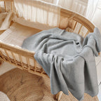 Cotton Classic Knit Baby Blanket - Dove Grey
