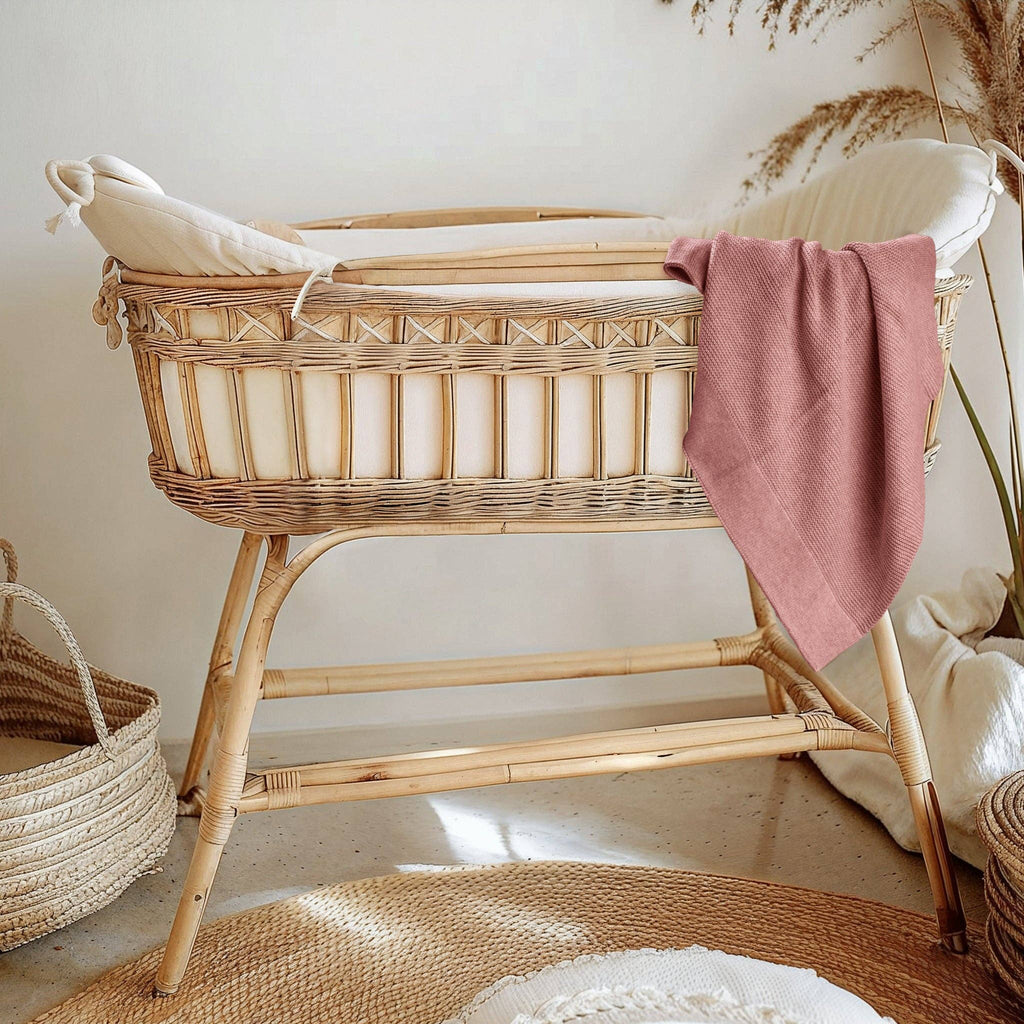 Cotton Classic Knit Baby Blanket - Plum