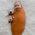 Organic Cotton Muslin Swaddle Wrap - Savannah Rust