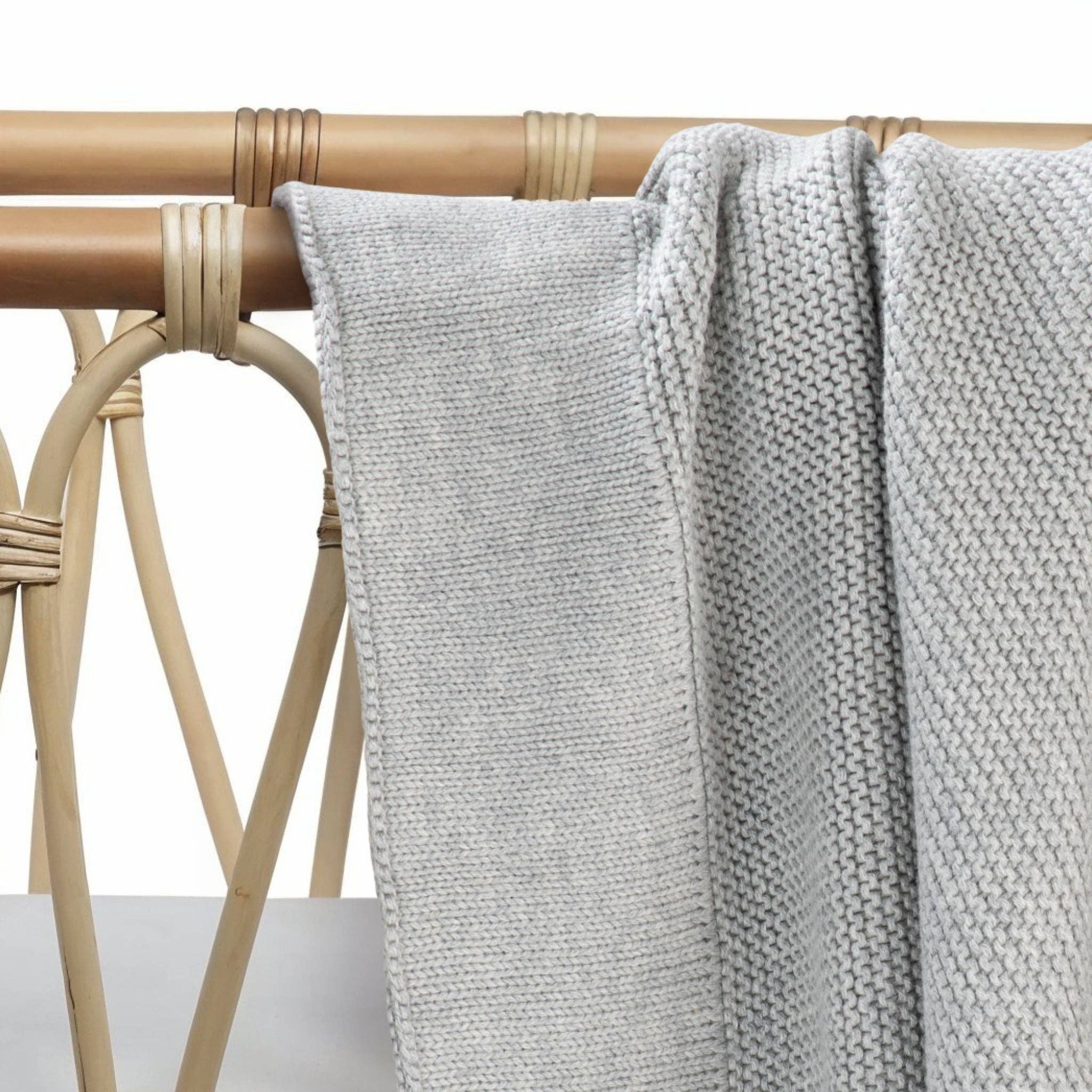 Cotton Classic Knit Baby Blanket - Dove Grey