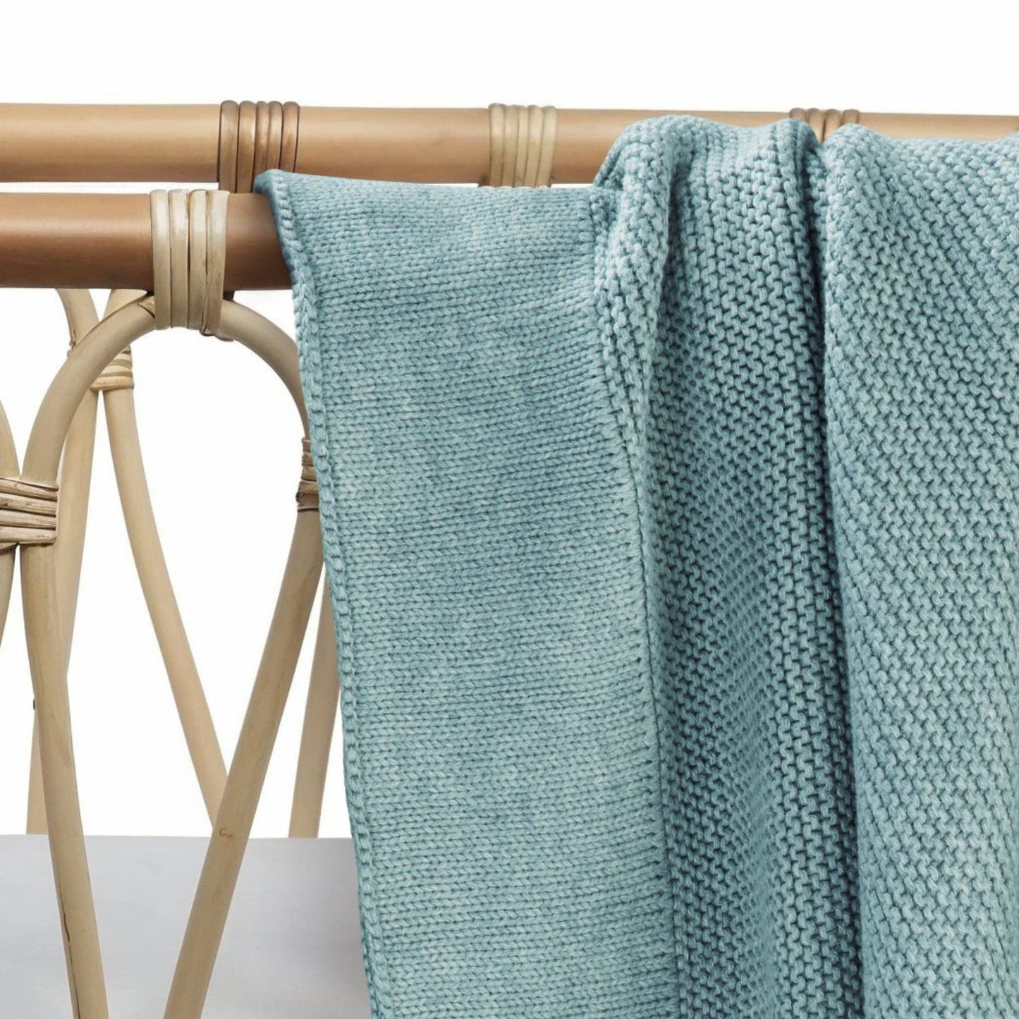 Personalised 100% Cotton Classic Knit Baby Blanket - Mantis Green