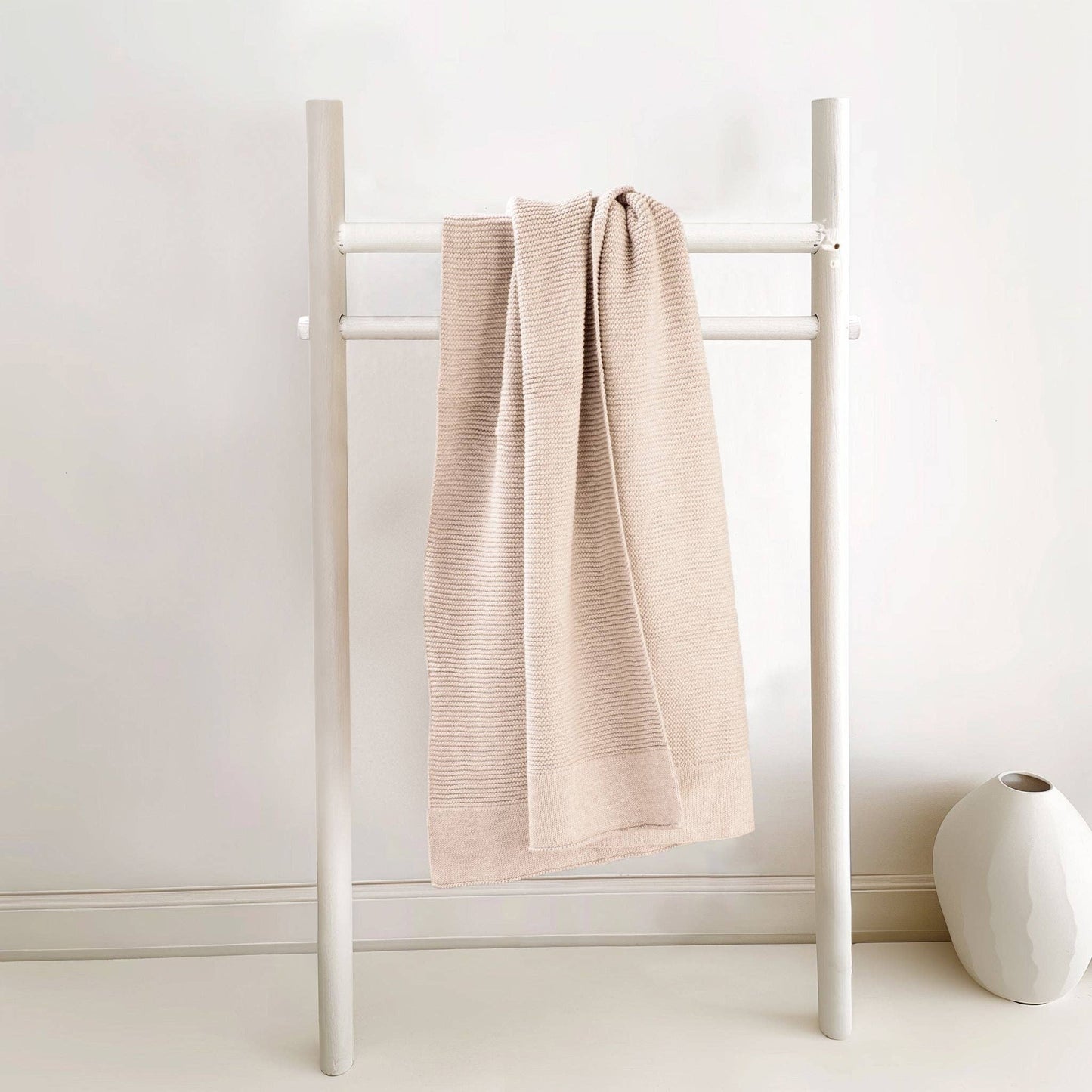 Personalised 100% Cotton Classic Knit Baby Blanket | Merino
