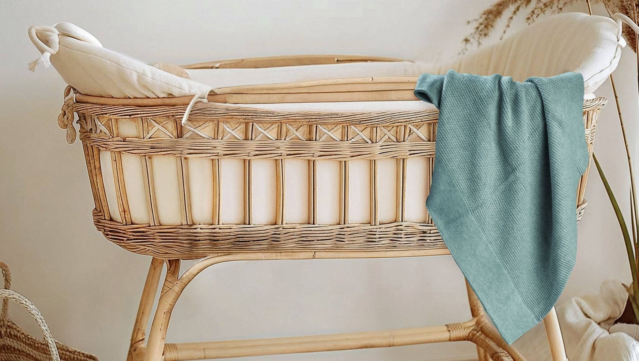 Cotton Classic Knit Baby Blanket - Mantis Green