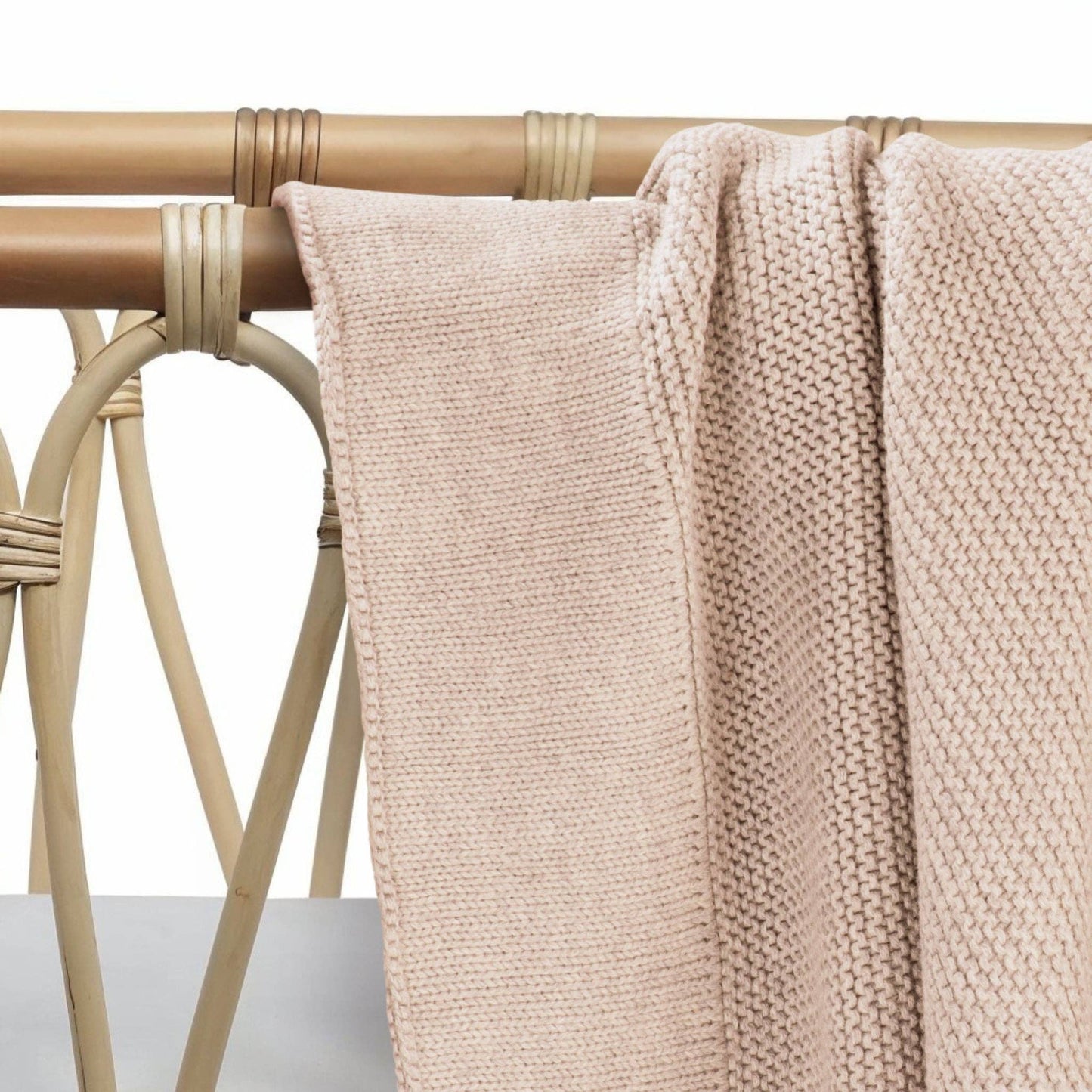 Personalised 100% Cotton Classic Knit Baby Blanket | Merino