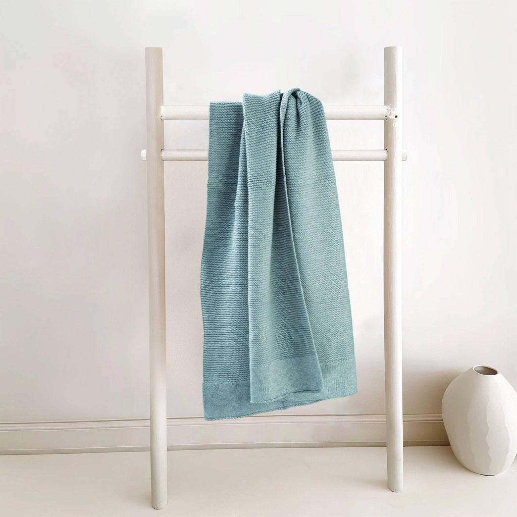Cotton Classic Knit Baby Blanket - Mantis Green