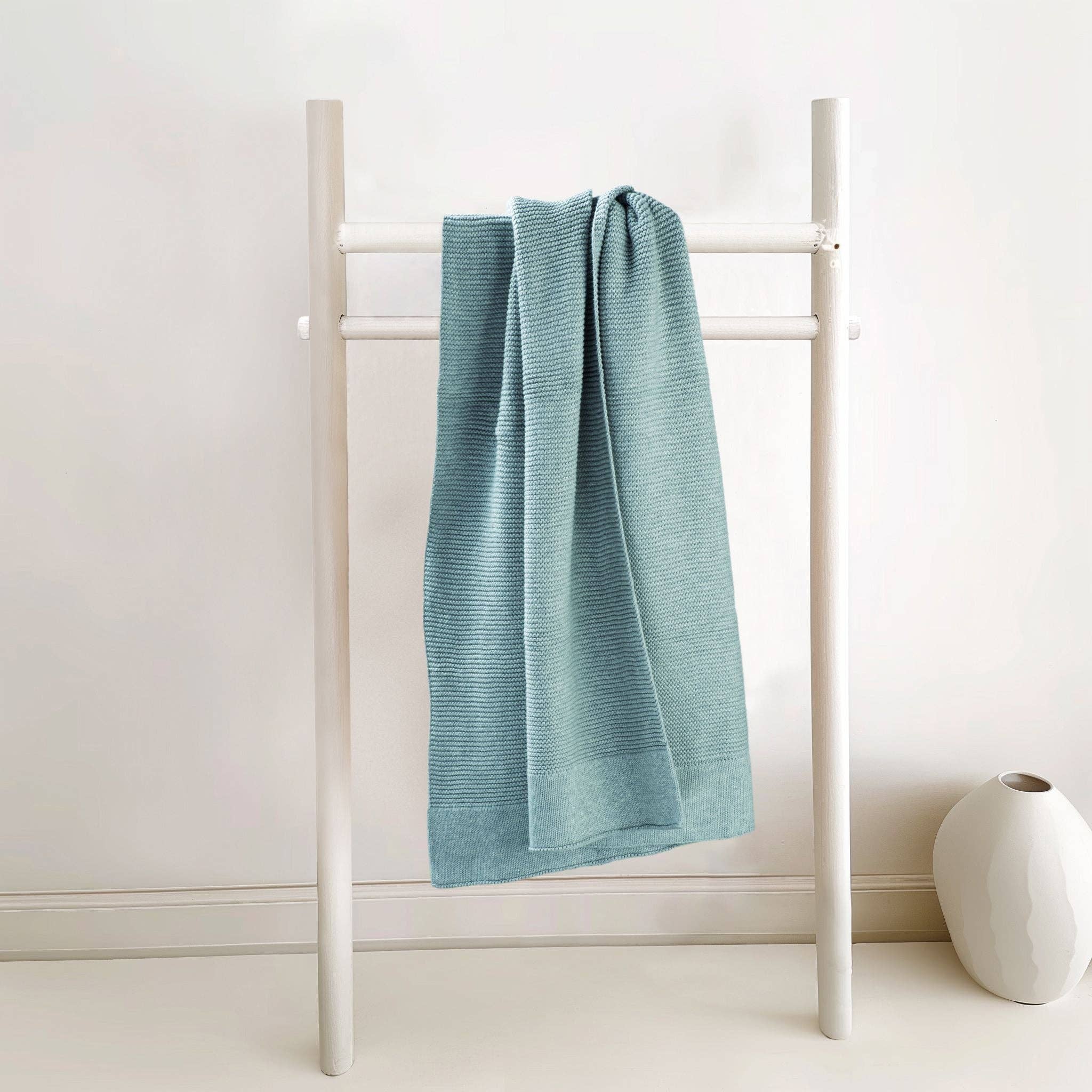 Cotton Classic Knit Baby Blanket - Mantis Green