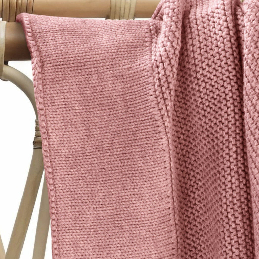 Cotton Classic Knit Baby Blanket - Plum