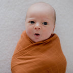 Organic Cotton Muslin Swaddle Wrap - Savannah Rust
