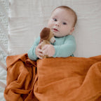 Organic Cotton Muslin Swaddle Wrap - Savannah Rust