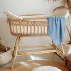 Cotton Classic Knit Baby Blanket - Baby Blue