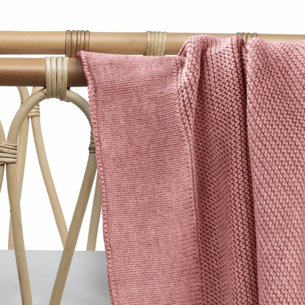 Cotton Classic Knit Baby Blanket - Plum