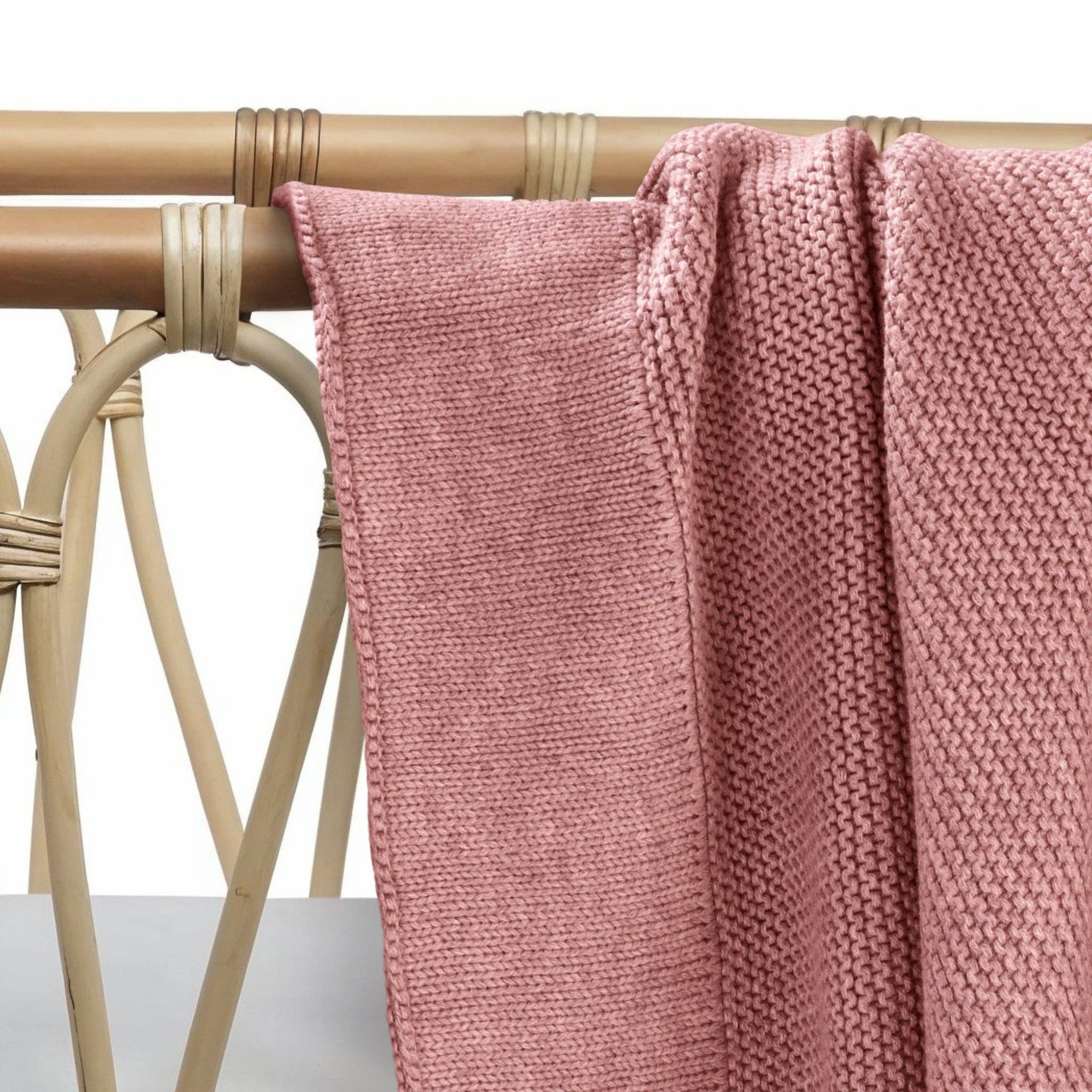 Cotton Classic Knit Baby Blanket - Plum