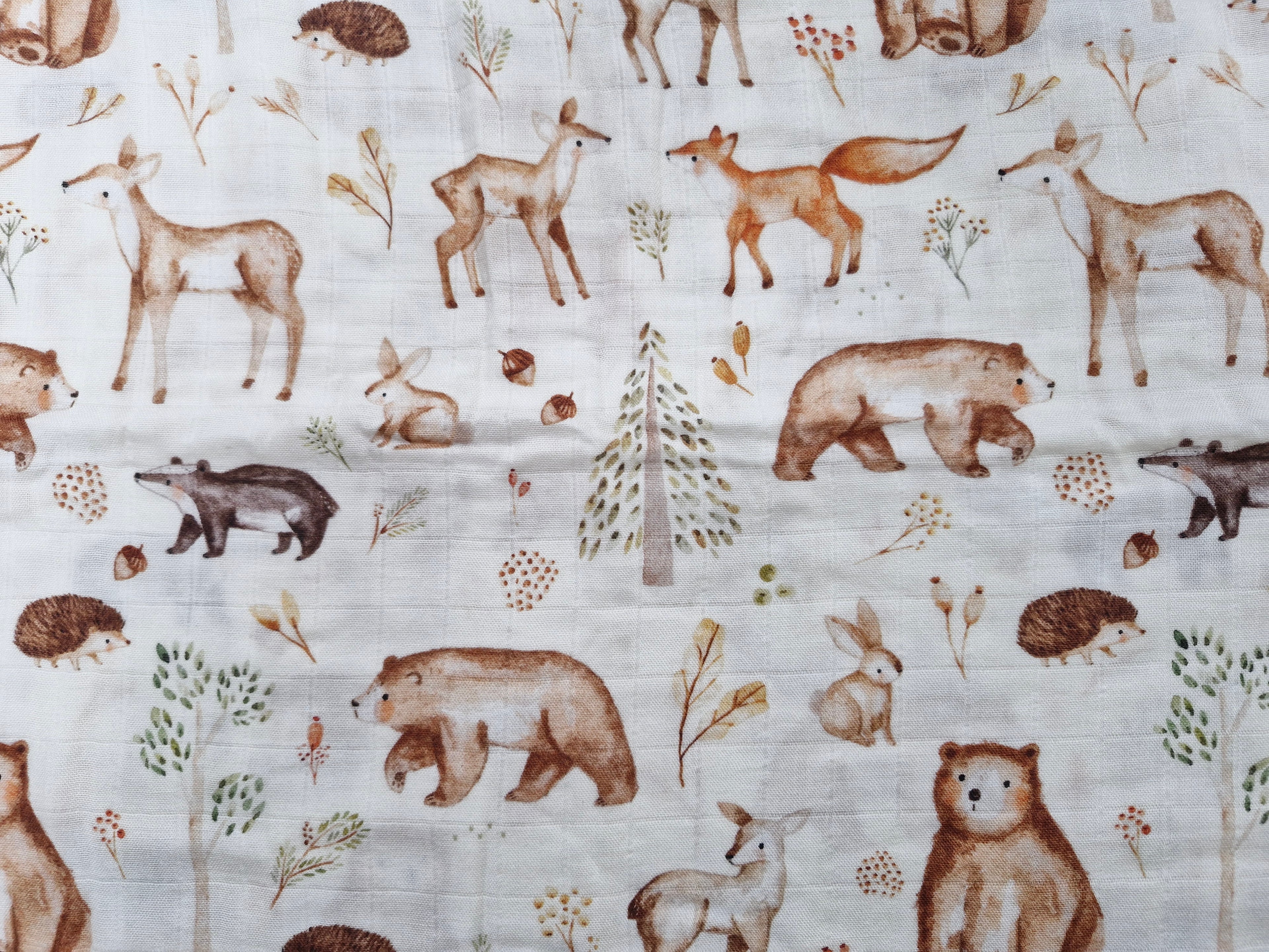 Cotton/Bamboo Muslin Swaddle Wrap - In the Woods
