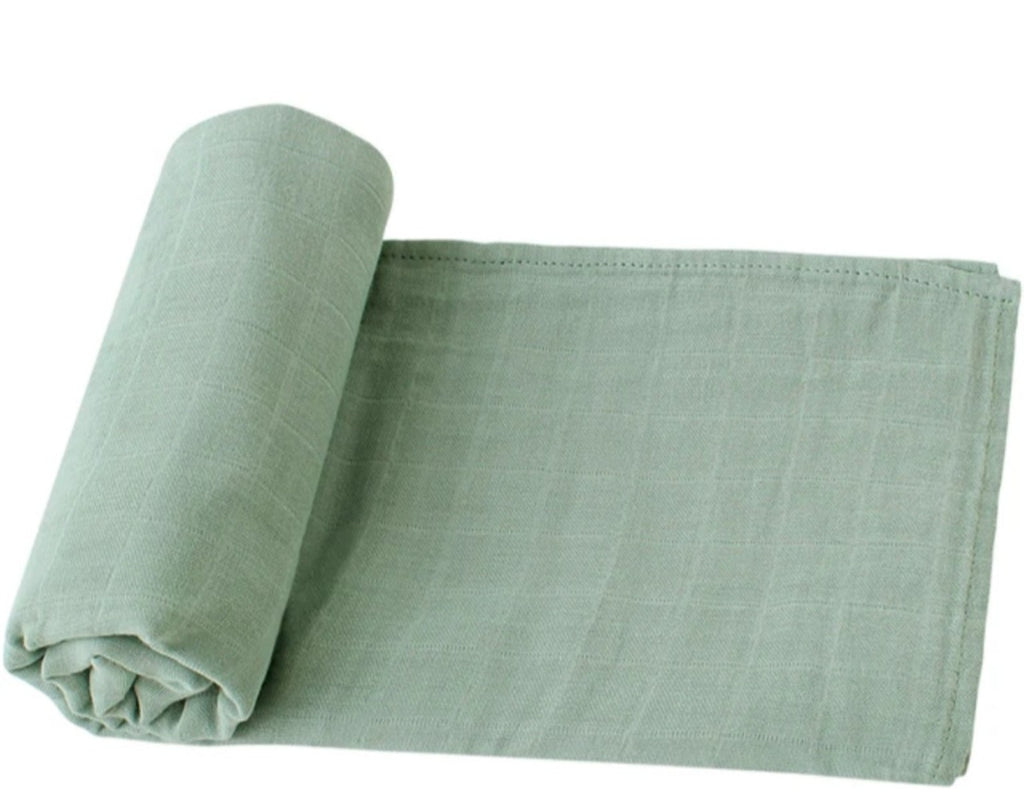 Organic Cotton Muslin Swaddle Wrap - Green