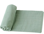 Organic Cotton Muslin Swaddle Wrap - Green