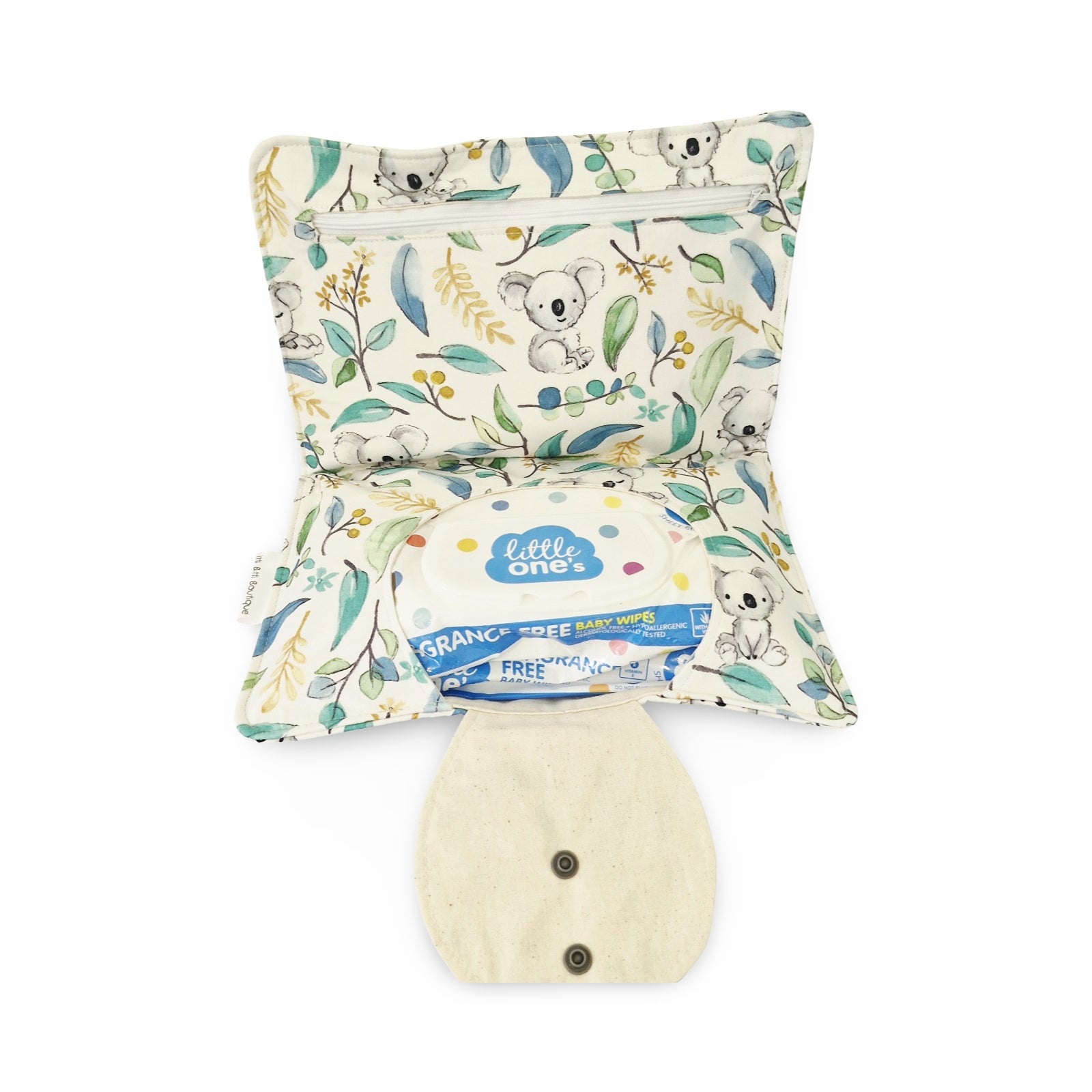 White Baby Koala Nappy Clutch