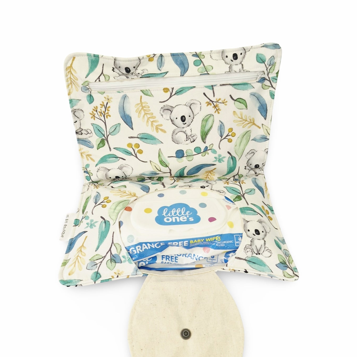 White Baby Koala Nappy Clutch