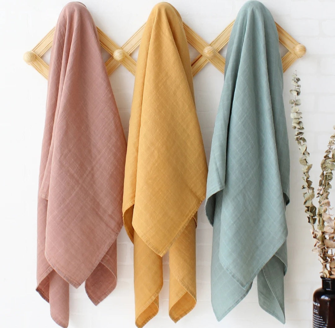 Organic Cotton Muslin Swaddle Wrap - Green