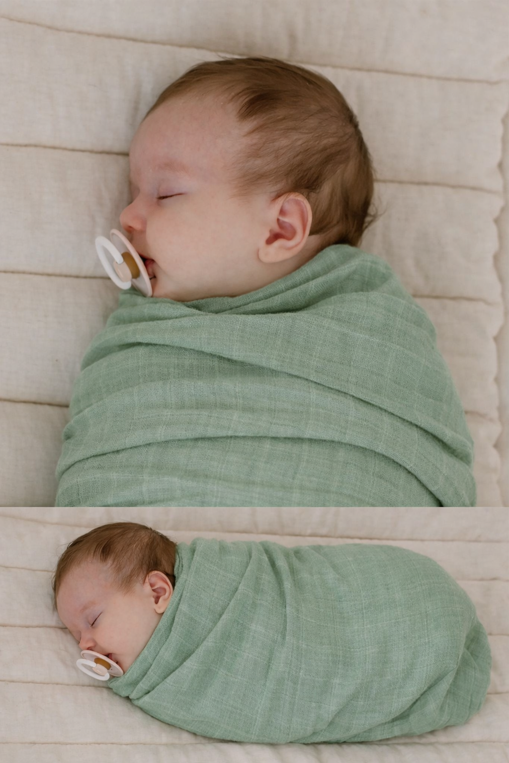 Organic Cotton Muslin Swaddle Wrap - Green