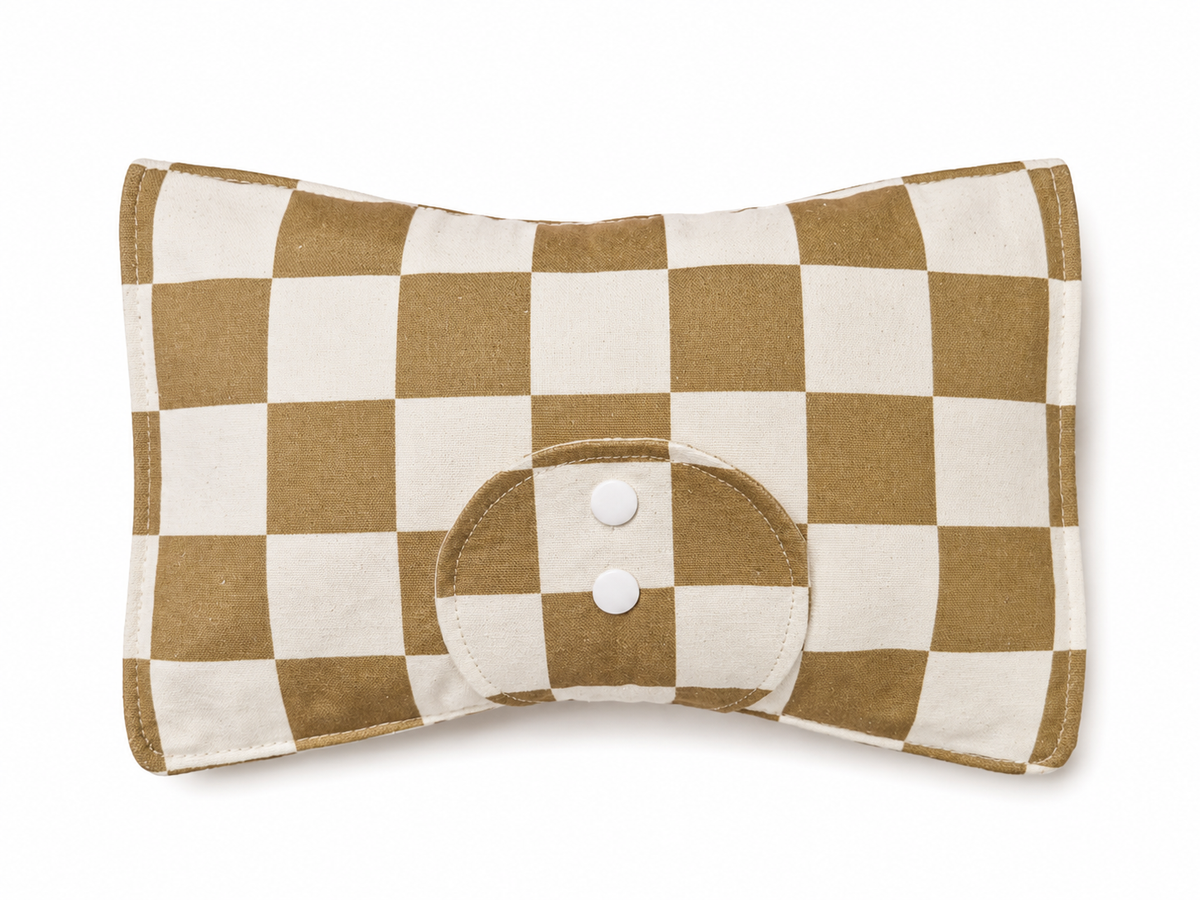 Caramel Check Nappy Clutch