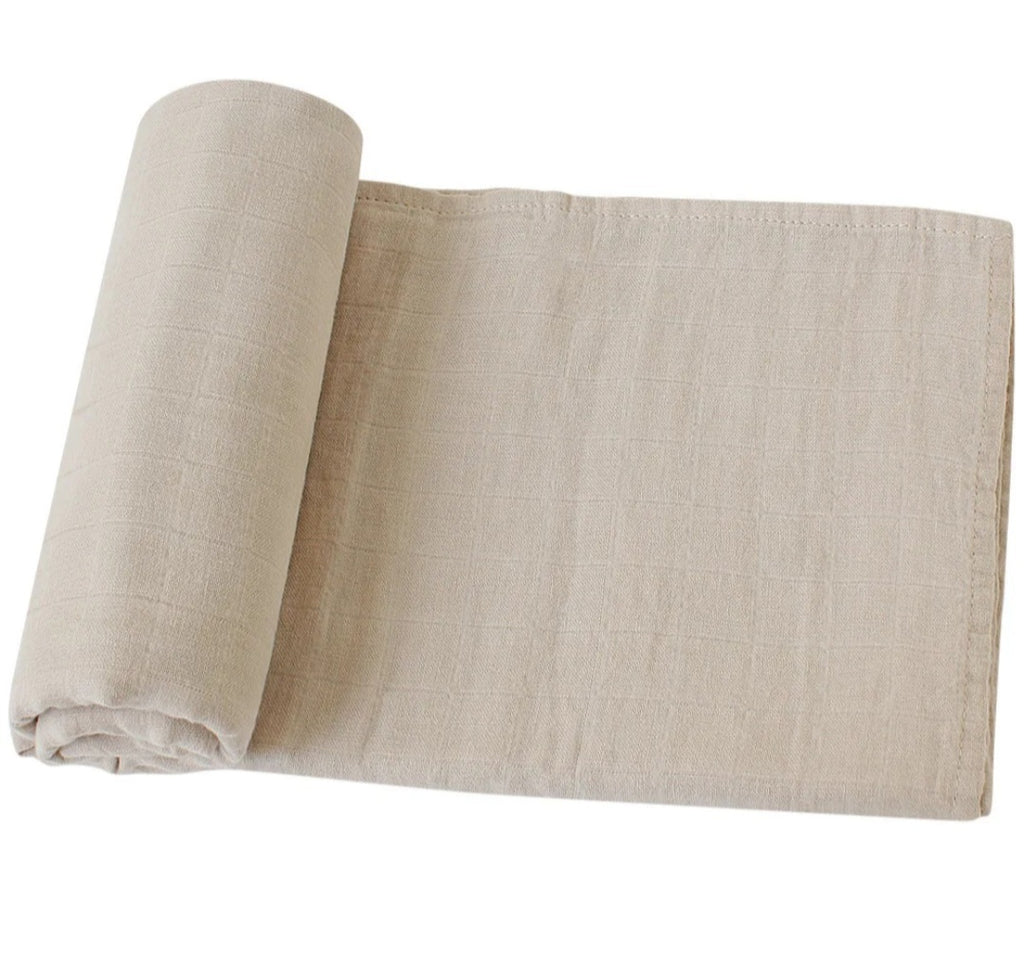 Organic Cotton Muslin Swaddle Wrap - Oatmeal