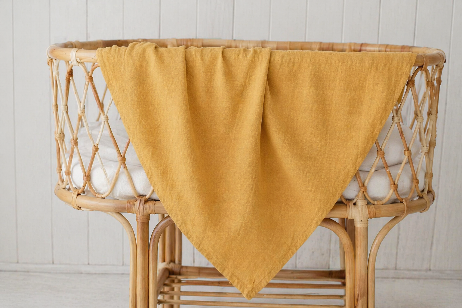 Organic Cotton Muslin Swaddle Wrap - Mustard