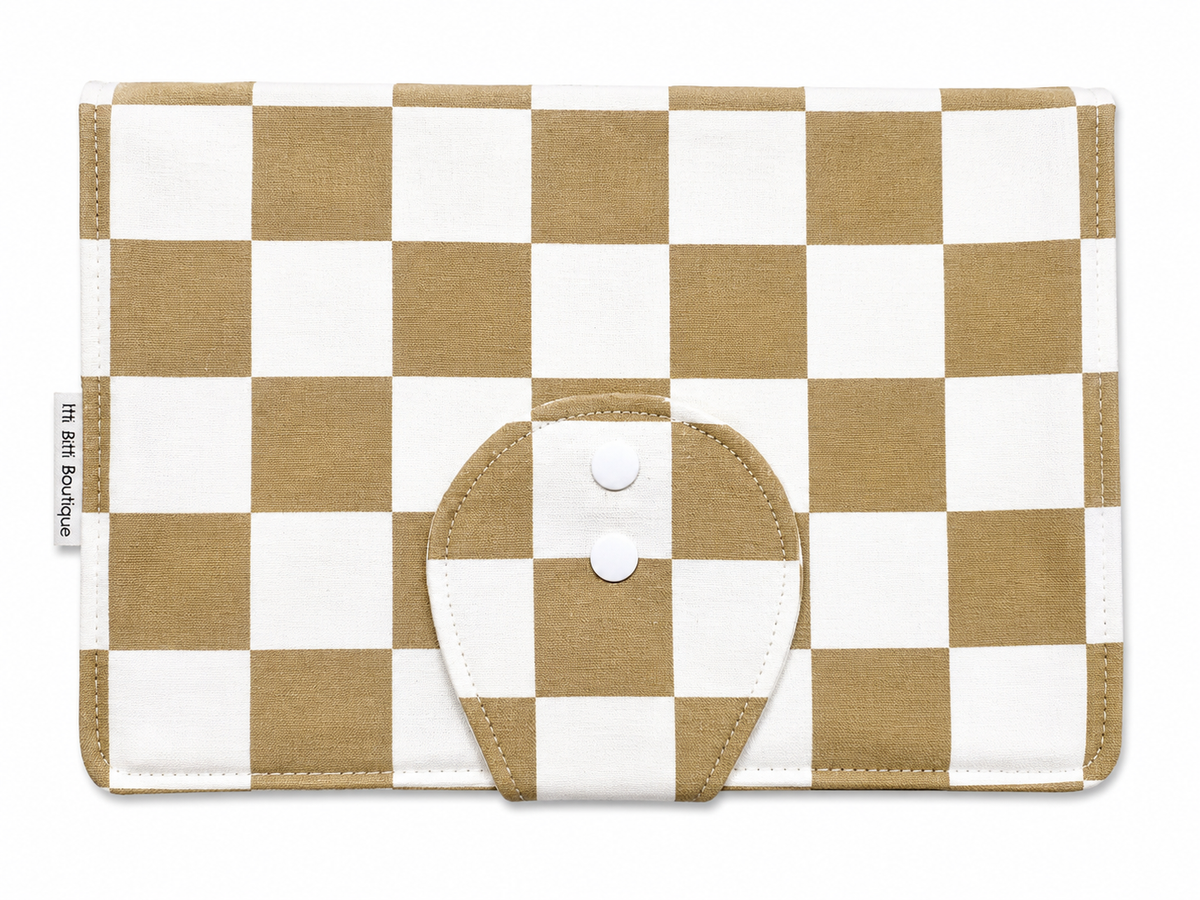 Caramel Check Nappy Clutch